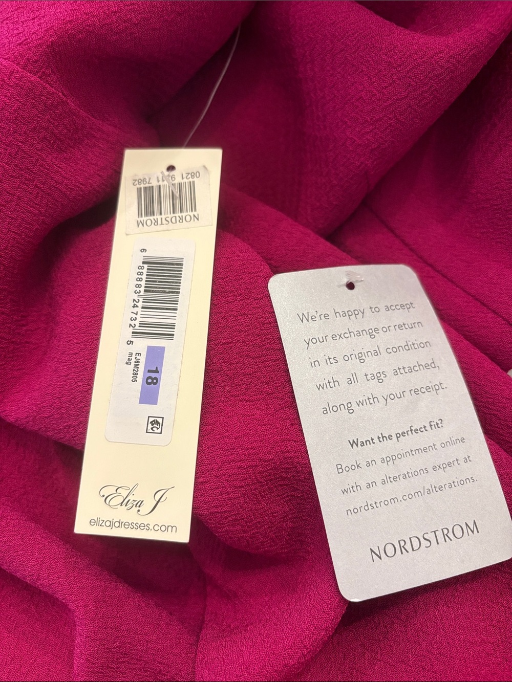 Eliza J Nordstrom Magenta Pink 60s Style Dress Bow Mockneck Size 18 NWT $148 - Picture 5 of 6